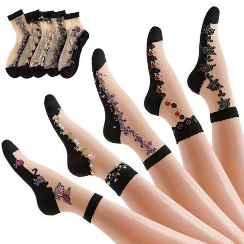 Womens Casual Floral Print Pairs Contrast Mesh Ankle Wear