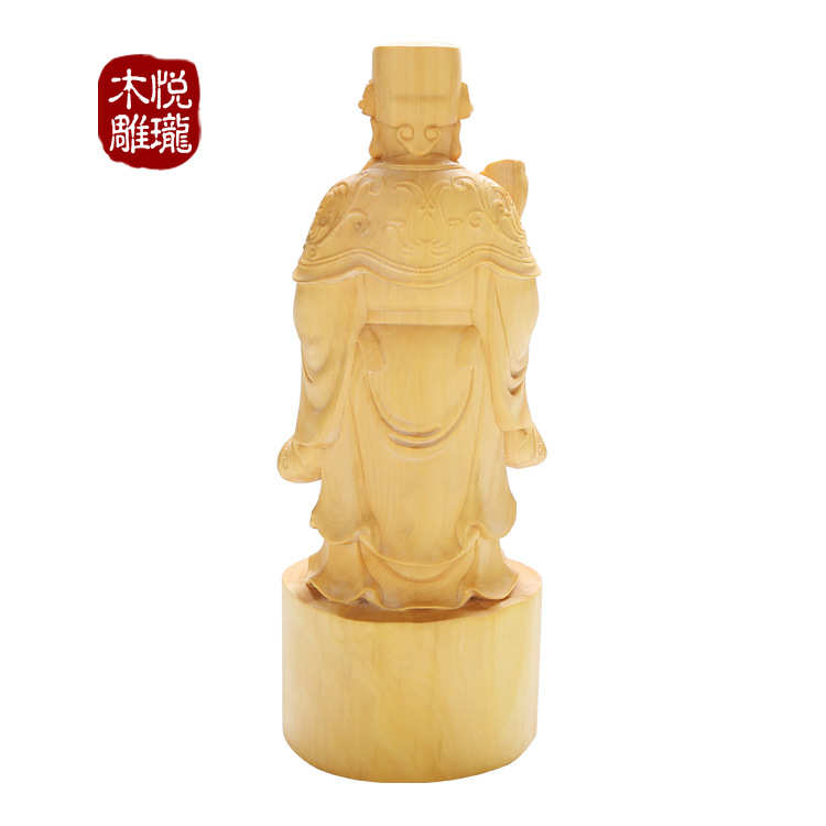 黄杨木雕刻工艺品财神到神像 居家摆件财神爷创意木质工艺品批发