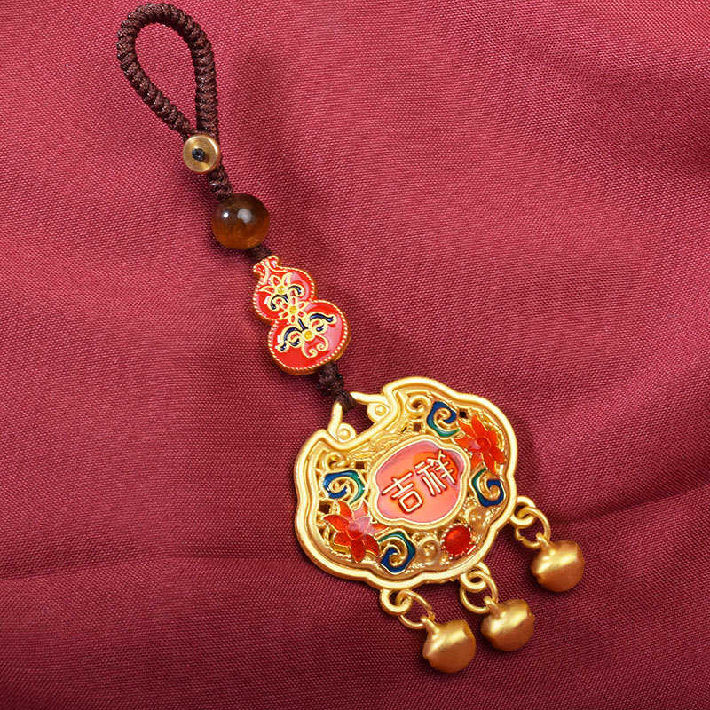 中国风富贵锁钥匙扣挂件葫芦手工车锁匙扣挂饰包挂纪念景区小商品