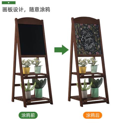 木制阳台花架子花盆植物架阳台可移动客厅大厅用室内落地折叠花架