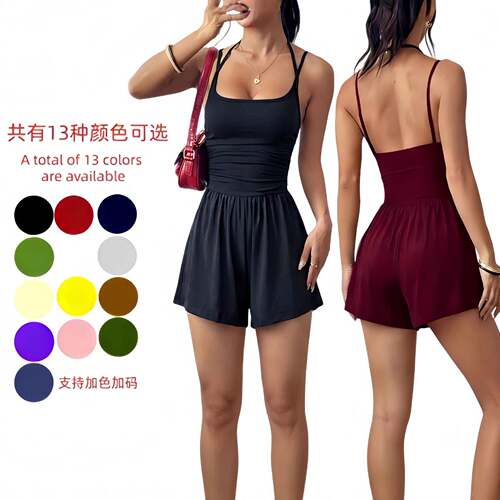 Jumpsuit Womens Casual Solid Loose Summer European And