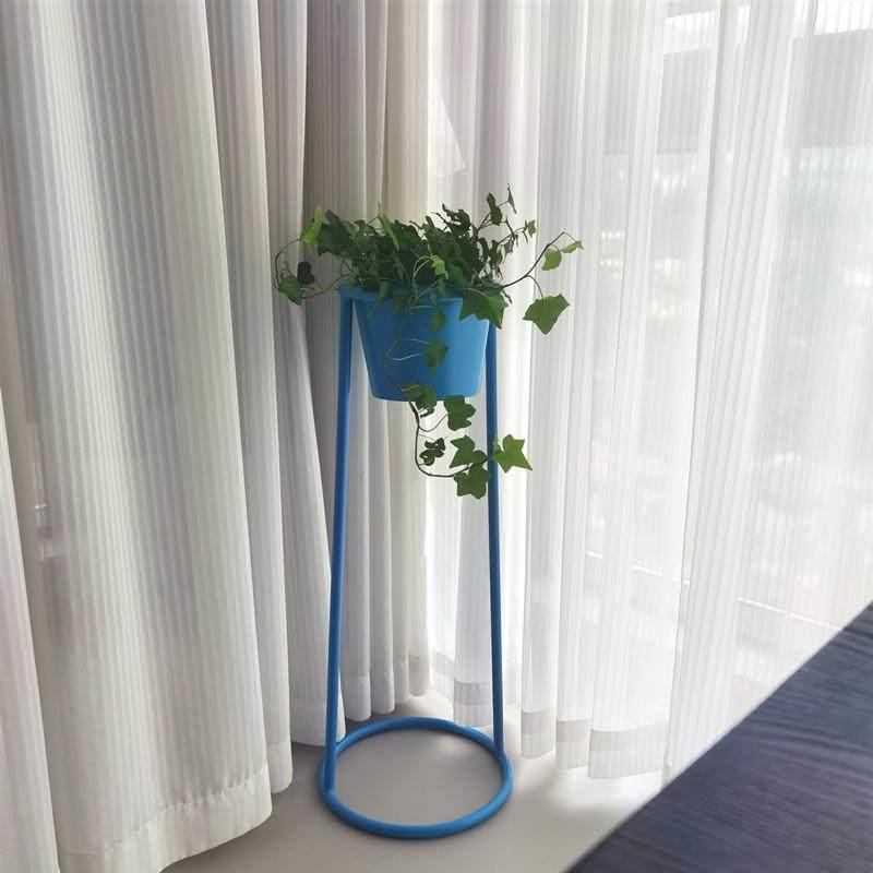 网红中古蓝色的花架简约现代室内客厅花架子可移动阳台落地铁艺花