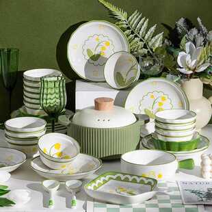 新款 家用釉下彩清新餐具陶瓷碗盘碗具自选礼盒 直销可爱风碗碟套装