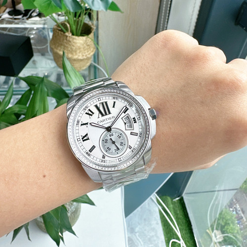 一口价98新卡地亚公价6.8万卡列博全自动机械男士手表后镶钻腕表