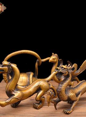 宏达全铜大号朱雀玄武青龙白虎四神兽纯铜工艺摆件