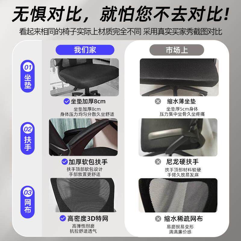 电椅舒适学久坐用人体工电竞W810脑椅男宿舍椅家子学生靠背椅办公