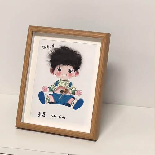 脐带胎发纪念相框宝宝胎毛纪念品diy自制保存瓶新生儿肚脐收藏框