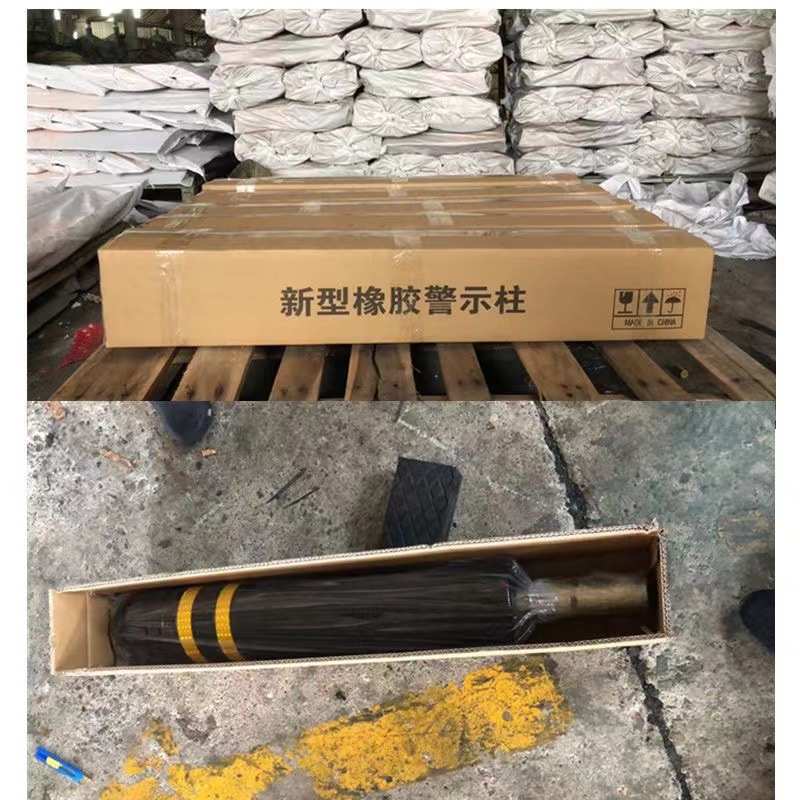 新型优质橡胶反光警示柱预埋弹性立柱加厚钢管固定防撞柱分道路障