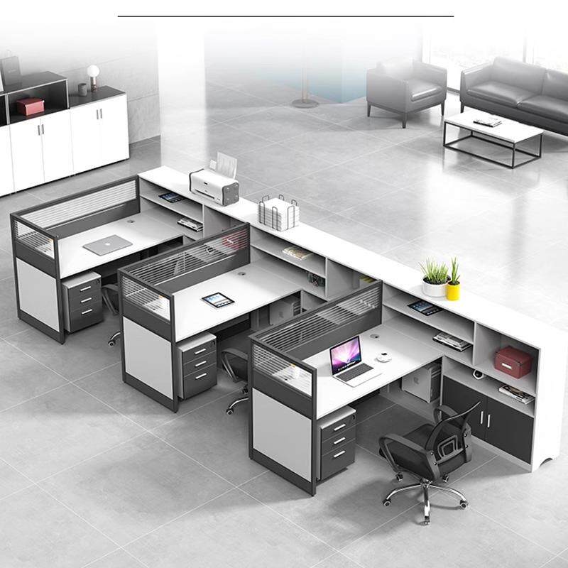 2025新款职员办公桌椅组合简约双人4/6财务办公桌屏风卡位工作桌