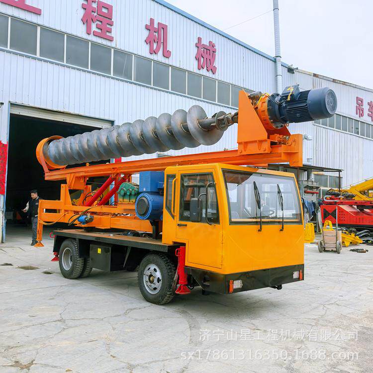 小型民房地基钻孔钻机车载式螺旋引孔机一次成孔8米直径150-600