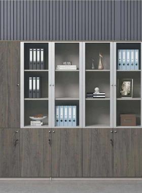 现代简约老公板办公桌背景柜办资家具案木质料K660/62柜书柜财务