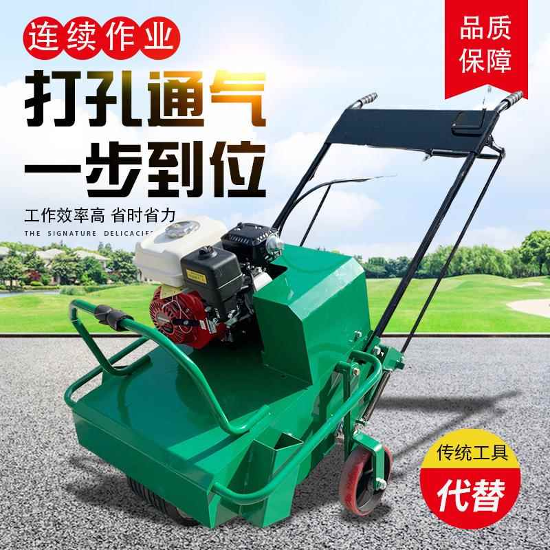 草汽油草坪打孔机走园LYW林养护冲孔配机带重自式皮打眼钻孔机