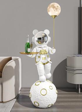 益方家居太空人宇航员月球灯摆件大型落地客厅电视柜灯乔迁装饰品