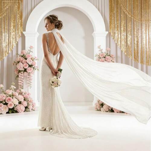 Wedding decoration ribbon long shawl accessories white