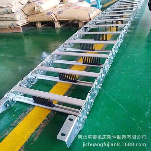 桥式钢制拖链TL-II型打孔式钢铝拖链 渗碳加厚钢铝拖链金属坦克链