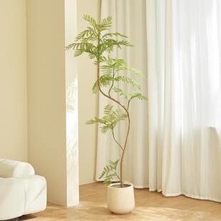 饰摆件假树 绿植蓝花楹轻奢盆栽仿生植物室内客厅奶油风装