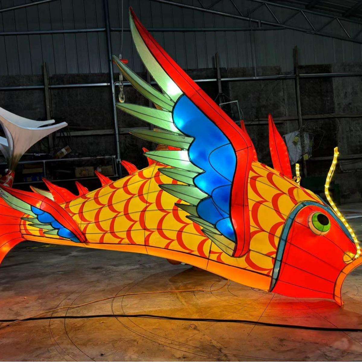 2026新年春节大型锦鲤金鱼手工灯笼创意动物鱼灯造型花灯装饰吊饰