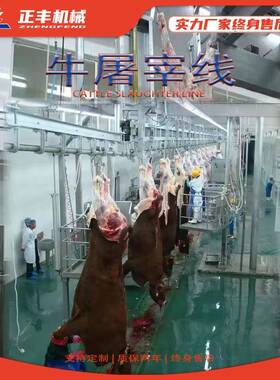 新升级自动化牛屠宰生产线肉牛屠宰前处理设备牛剥皮分割流水线