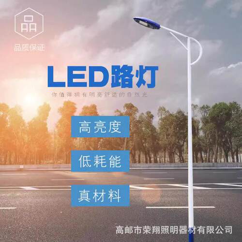 Led路灯杆5米6米8米市电路灯道路照明灯臂双臂路灯户外一体化