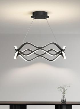 餐厅吊灯桌简约现代圆形餐灯岛VVS台室灯2年025新款网卧红白色灯