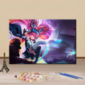 王者荣耀安琪拉diy数字油画游戏人物图案手工填充手绘涂色装 饰画