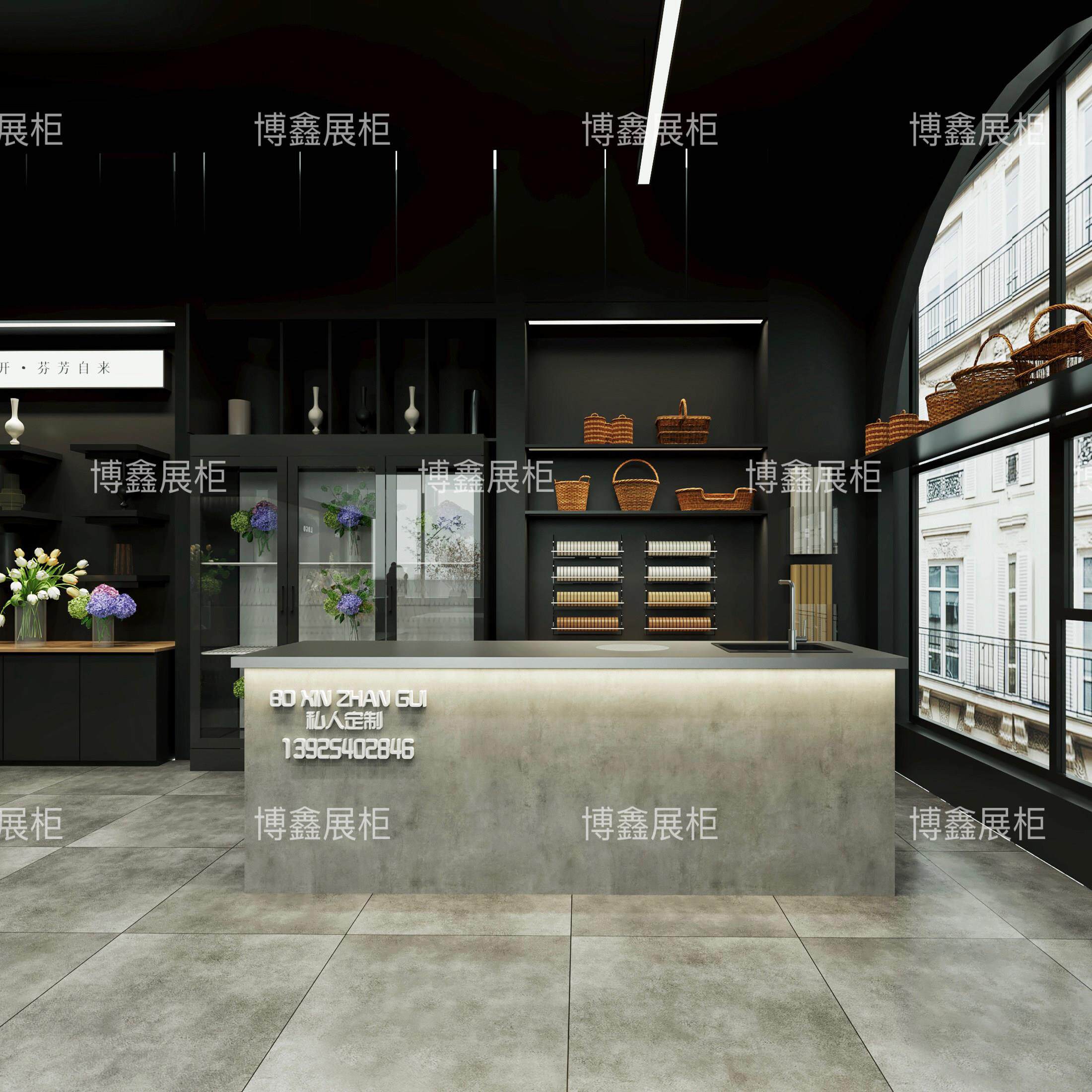花店操作花艺包花台插花工作台奶茶咖啡收银操作台甜品店吧台