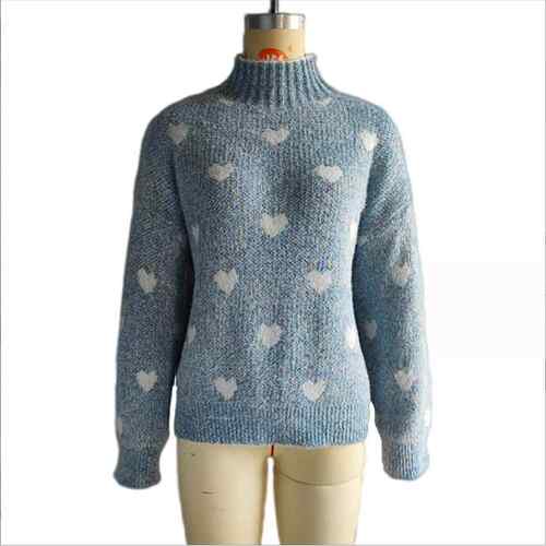Love Sweater Women's Half High Collar Knitted