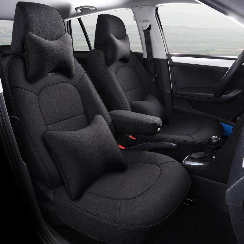 用大众捷达五汽座适轿车亚麻专车用车坐垫专四季一979车一版简约