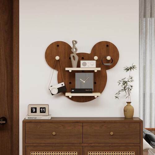 定C116A板制中古实木洞洞板入户关装饰收纳异形隔上墙置物玄架