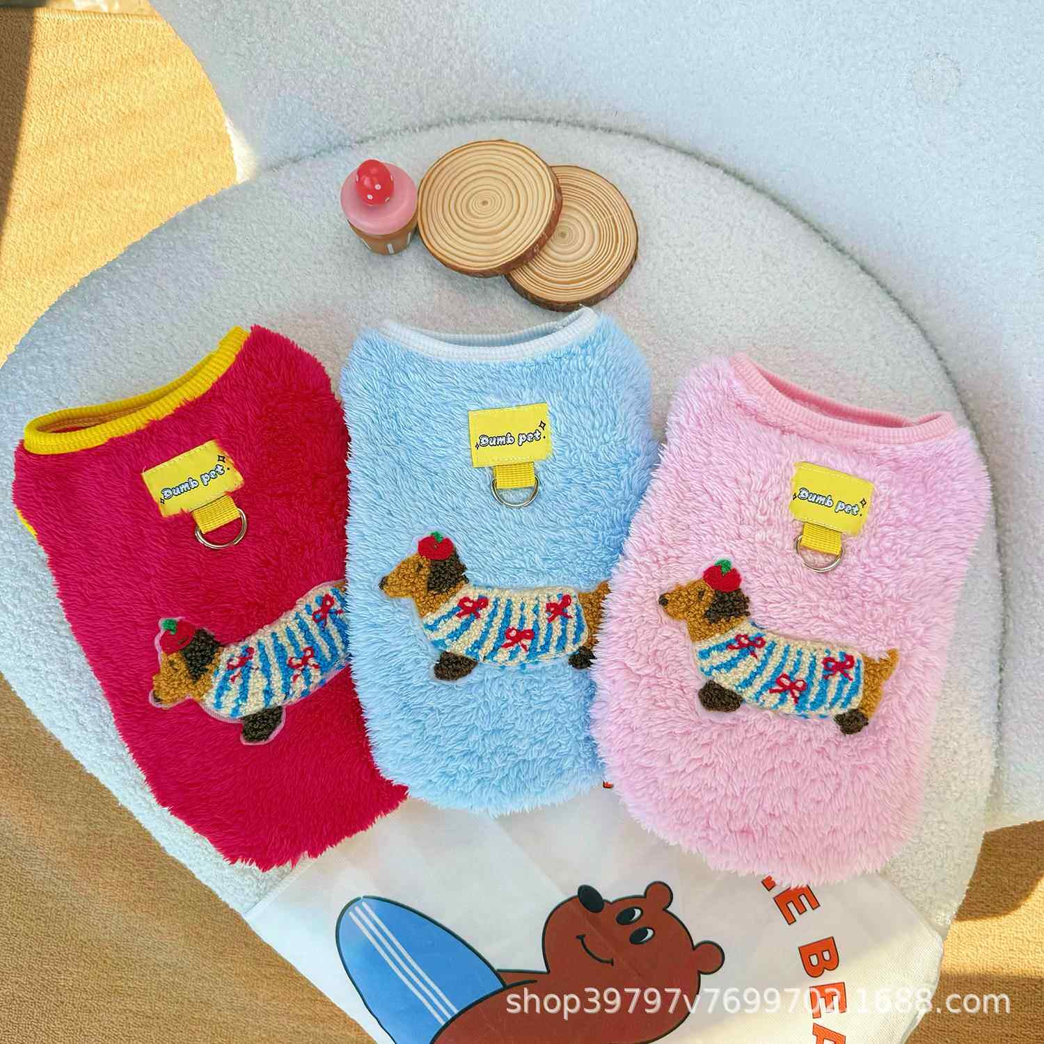 狗狗猫咪衣服秋冬款可爱双面绒加厚背心居家保暖服装宠物服饰