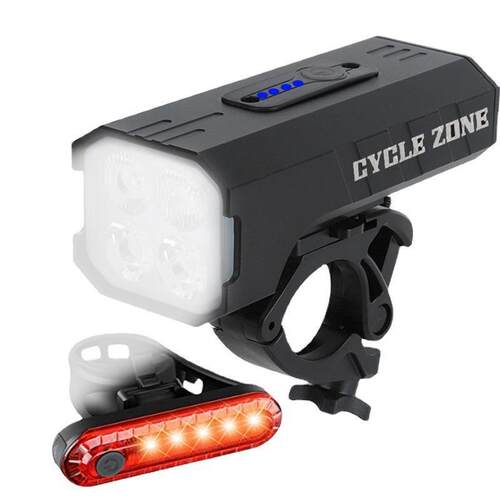 自行车灯套装4T6车LED手电筒铝合金装备夜骑旋转高亮骑行