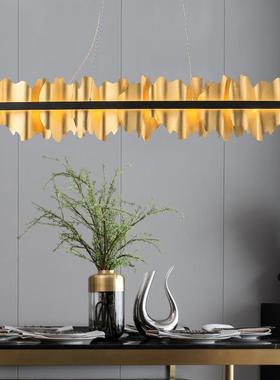 后现长代意式客厅餐厅不锈钢吊灯亚计师样板间创意设83933条吧台