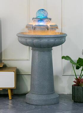 跨境大型简约欧式流水喷泉摆件鱼缸水景观客厅别墅庭院玄关装饰品