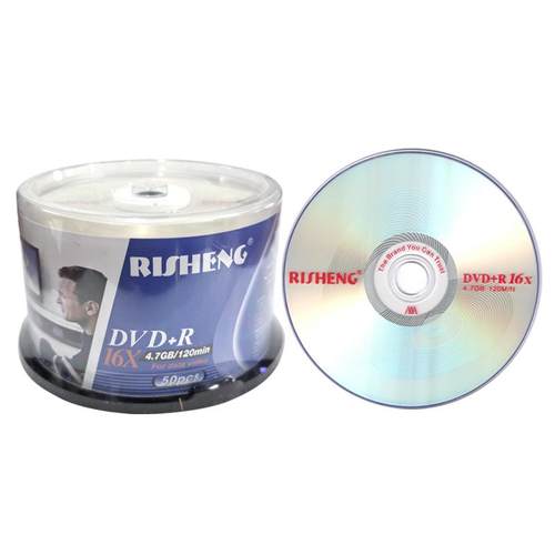 日胜RISHENG空白烧录光碟DVD+R可打印DVD-R光碟50片装8X/16速4.7G