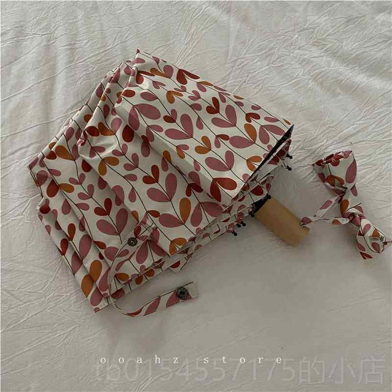 正品奶昔堇粉｜三色 原素实木手柄黑胶伞雨 ooahz晴两用遮阳雨防