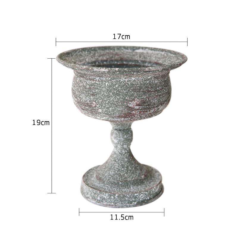爱上花园 园艺杂货 花园做旧装饰做旧花盆铁皮五短奖杯盆