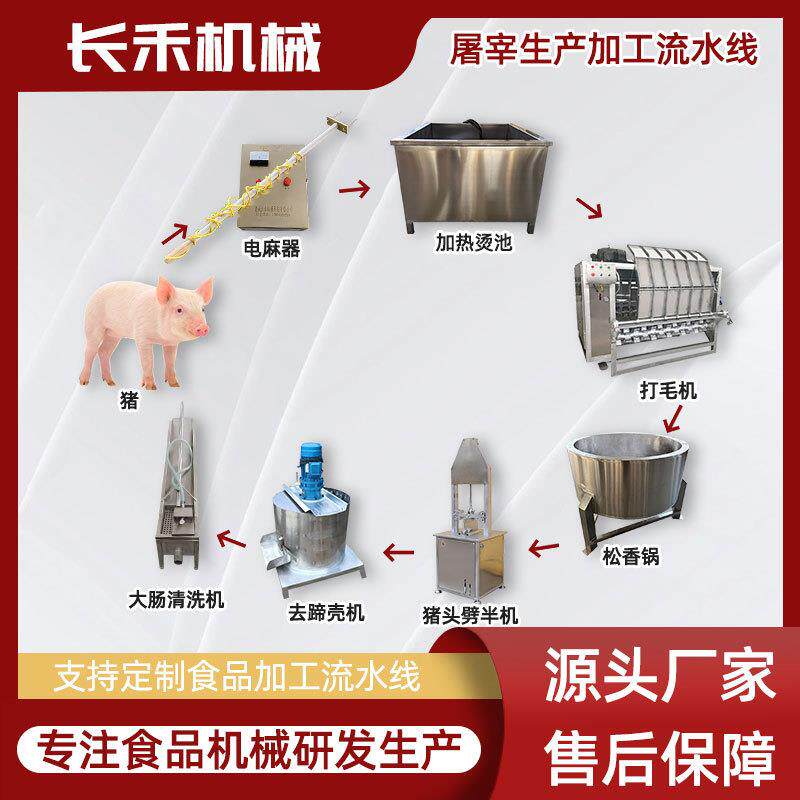 商用不锈钢屠宰场杀猪用刨毛机 猪头羊头猪蹄打毛机流水线