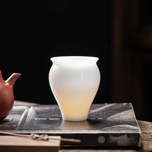 德化陶瓷茶杯白瓷主人杯冰种玉瓷盖碗茶具品茗高档家用美人杯专用