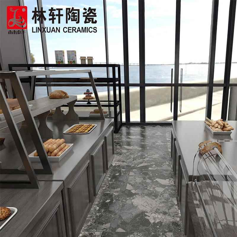 新款直销现代简约风600*600/600*1200服装店健身房防滑地砖仿水磨