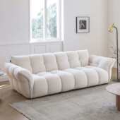 百合简约组合设计师排沙发直布艺沙发客厅轻现代风花瓣法式 奶油