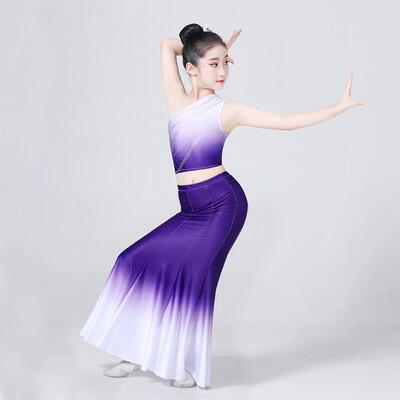 正品儿童傣族舞蹈演出表尾演服装童练功裙鱼半考身裙傣族服装女艺