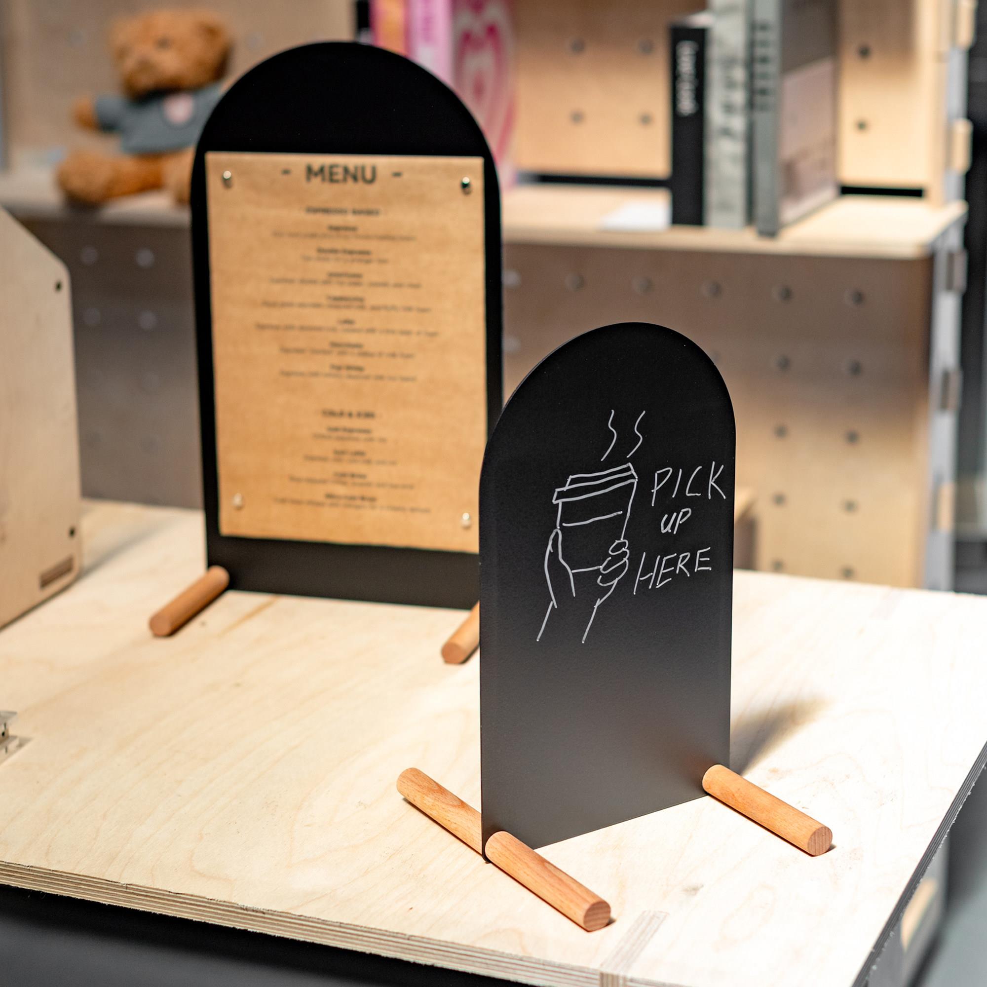 桌面小黑板展示牌咖啡店奶茶店可擦写台牌 创意金属手绘菜单立牌