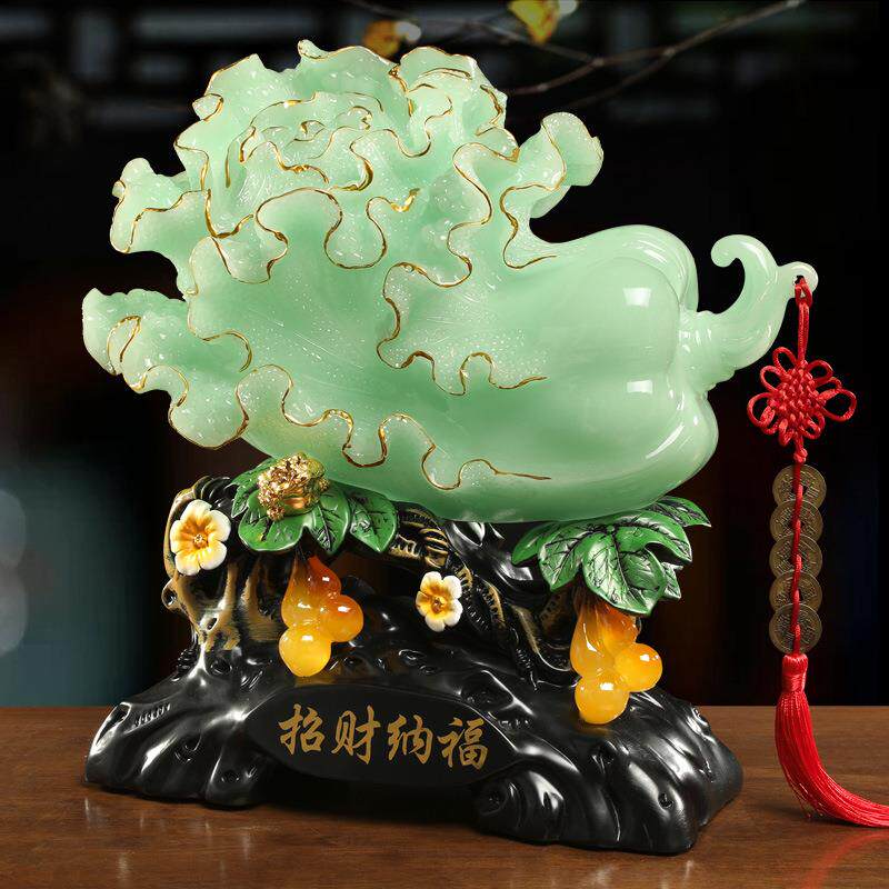 新款直销包邮招财纳福葫芦仿玉白菜摆件客厅玄关收银台装饰品店铺