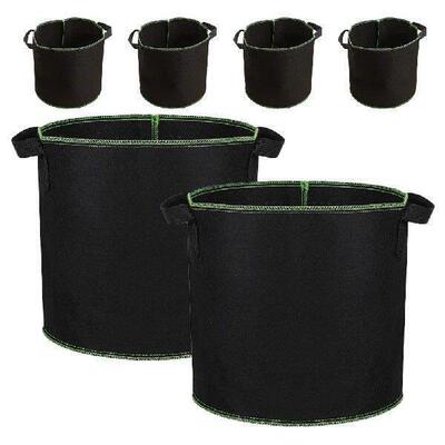 6 Pcs Non-woven Planting Bucket Nursery Pouch Fabric