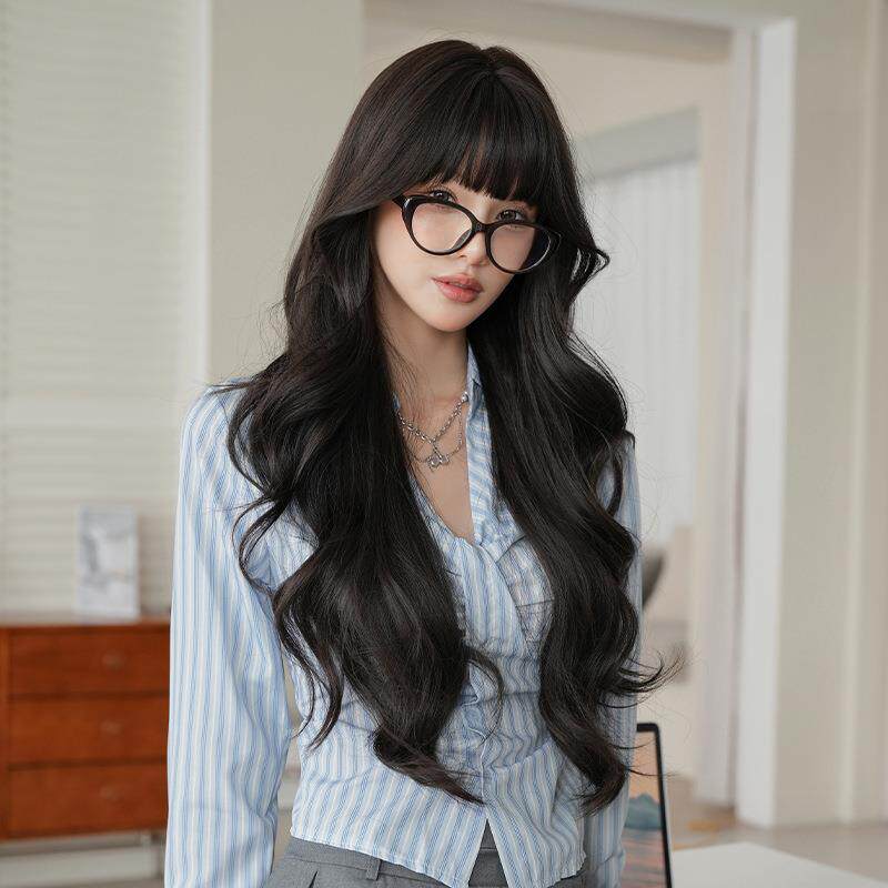 新款直销日韩新款假发女长卷发大波浪造型烫化纤全头套高温丝仿真