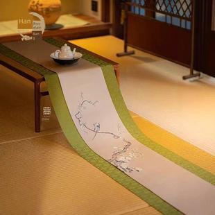 知舍 思无邪寒香茶席套组覆古新中式茶桌台布垫双面禅意布艺桌旗