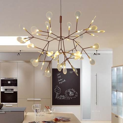 北欧树枝亚克力吊灯餐厅吧台客厅卧室个性创意萤火虫现代简约灯具