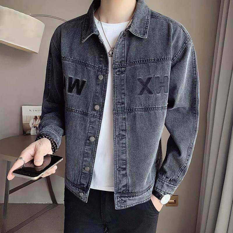 牛仔外套男士春秋季2025新款休闲潮牌帅气覆古上衣服翻领夹克男款