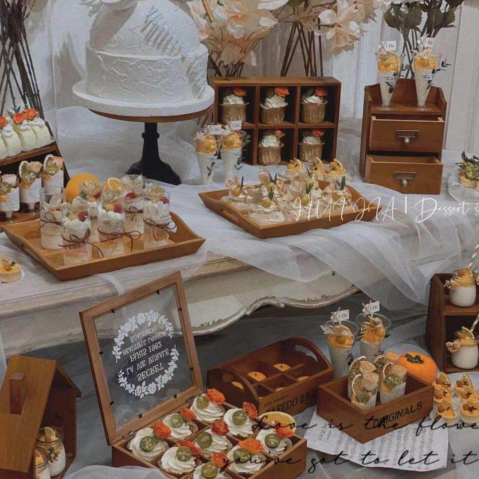 甜品台展示木质森系甜件品台PNH装饰摆架台布摆展示架婚礼婚庆置