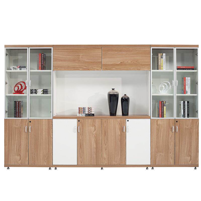 办公家具板式6门8门文件柜组合书柜资料柜带锁储物柜收纳简约风格